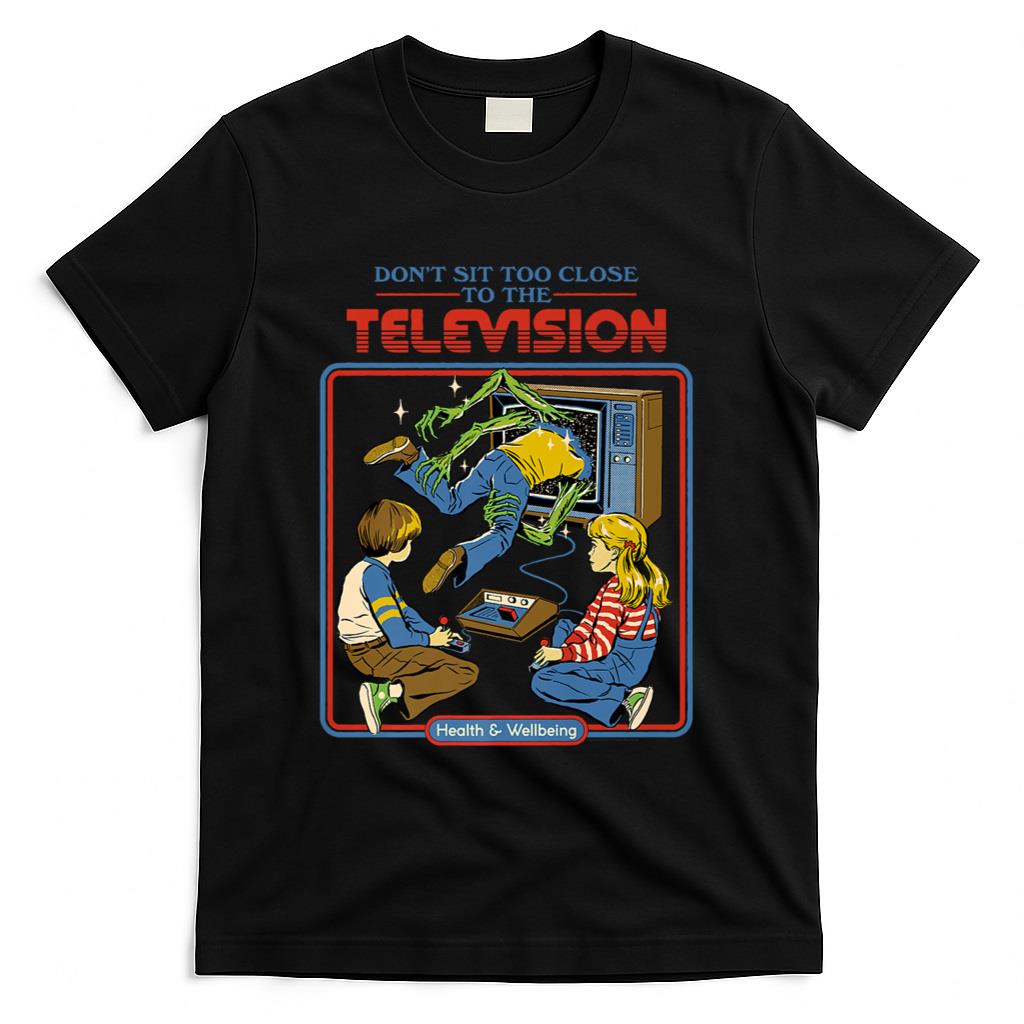 Retro Nostalgia - Don't Sit Too Close TV Retro Dark Humor Premium T-Shirt