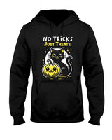 No Tricks, Just Treats, Cute Halloween Cat Oversized T-Shirt