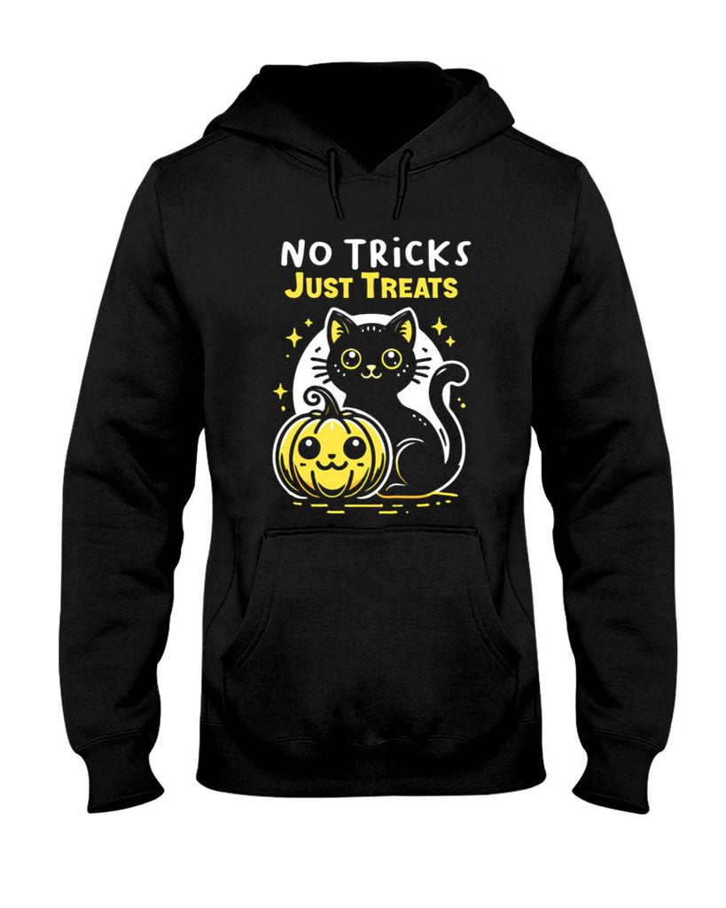 No Tricks, Just Treats, Cute Halloween Cat Oversized T-Shirt
