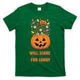 Will Scare for Candy – Trick-or-Treat Pumpkin Bag Design Classic T-Shirt