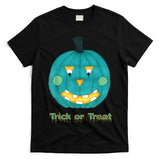 Halloween Teal Pumpkin Jack O Lantern Face Trick or Treat T-Shirt