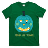 Halloween Teal Pumpkin Jack O Lantern Face Trick or Treat T-Shirt