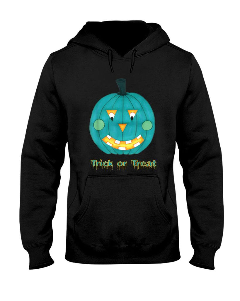 Halloween Teal Pumpkin Jack O Lantern Face Trick or Treat T-Shirt