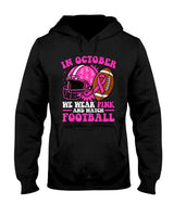 Breast Cancer Shirts Women in October We Wear Pink Football T-Shirt