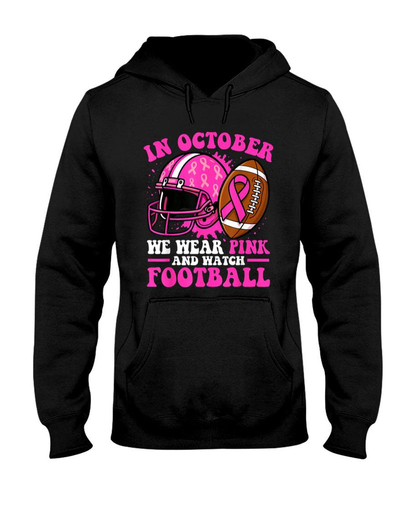 Breast Cancer Shirts Women in October We Wear Pink Football T-Shirt