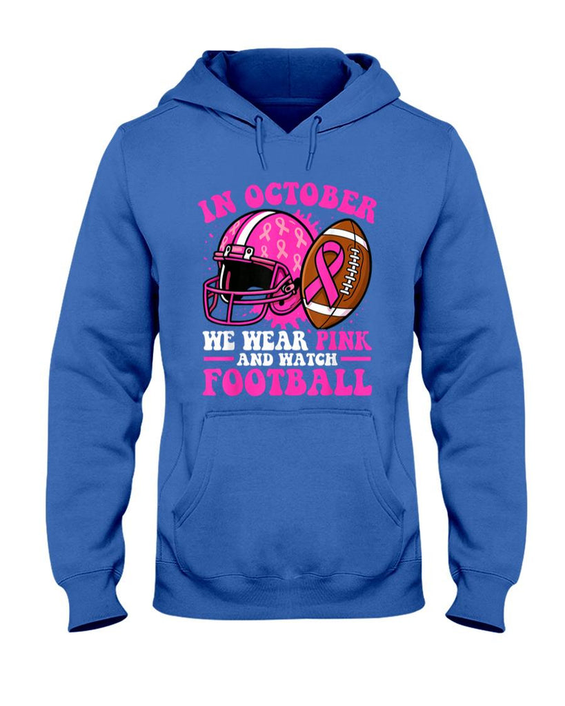 Breast Cancer Shirts Women in October We Wear Pink Football T-Shirt
