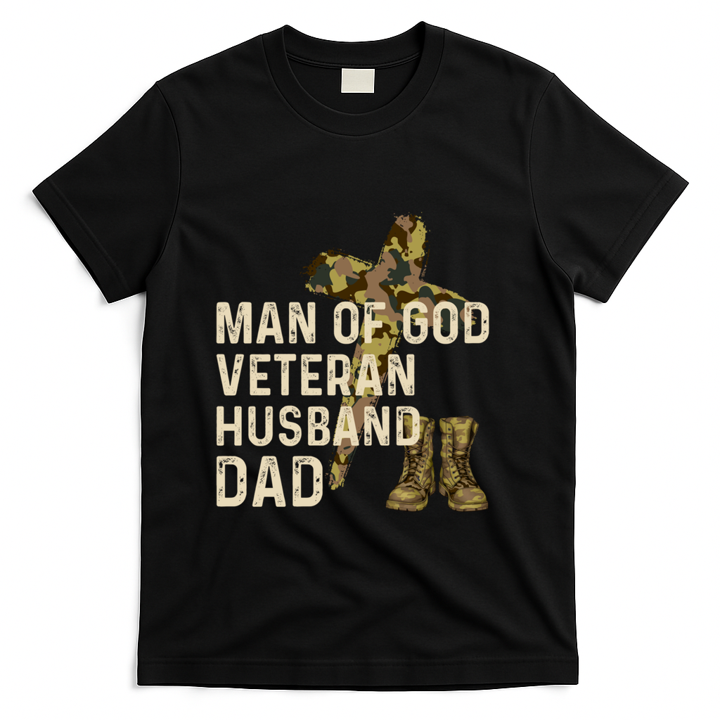 Of God Veteran Husband Dad Christian Jesus Camouflage Gift T-Shirt