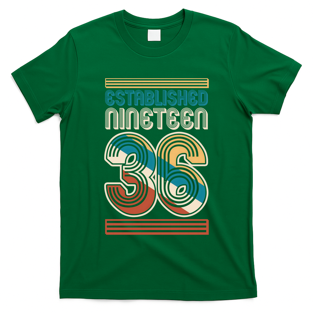 90th Birthday 1936 Established Nineteen 36 T-Shirt