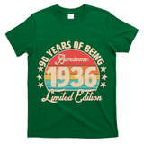 90th Birthday 90 Years Of Being Awesome 1936 Limited Edition T-Shirt