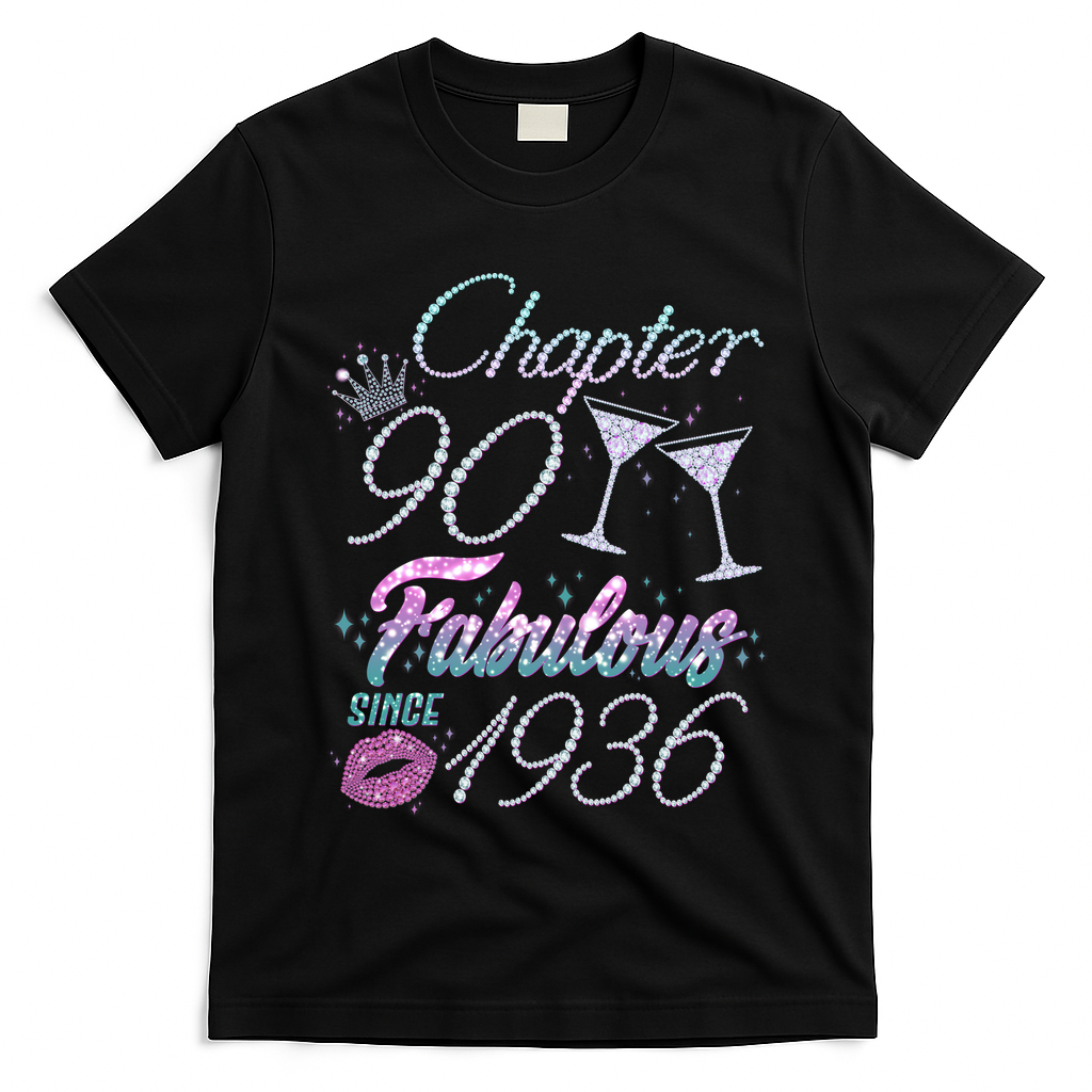 90th Birthday Chapter 90 Fabulous Since 1936 Rhinestones Diamonds T-Shirt
