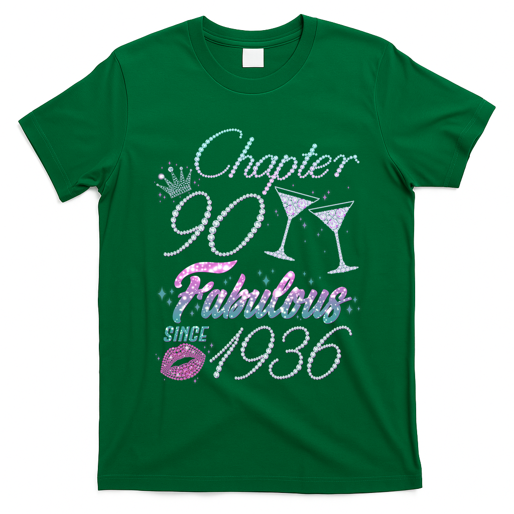 90th Birthday Chapter 90 Fabulous Since 1936 Rhinestones Diamonds T-Shirt