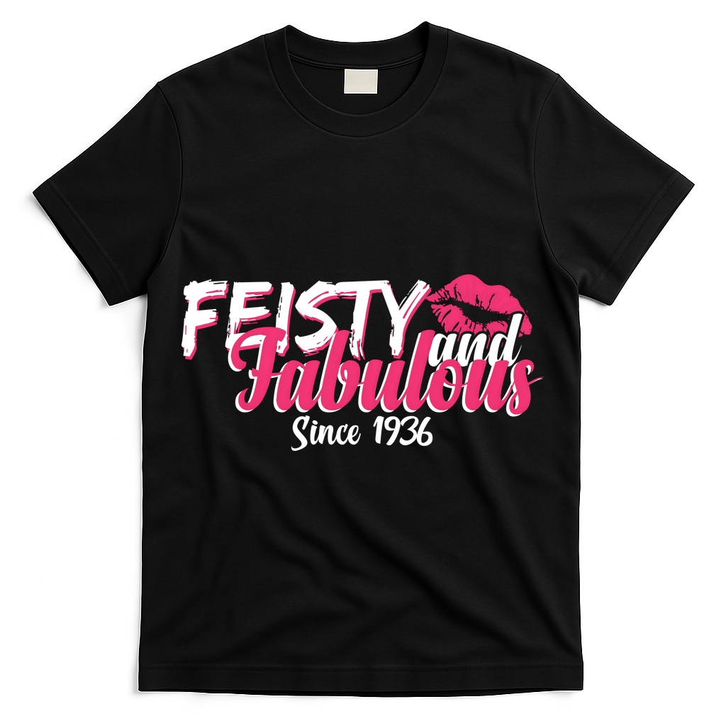90th Birthday Feisty And Fabulous Since 1936  T-Shirt