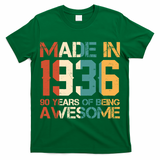 90th Birthday Made In 1936 90 Years Of Being Awesome T-Shirt