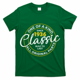 90th Birthday One Of A Kind Since 1936 Classic Built To Last All Original Parts  T-Shirt
