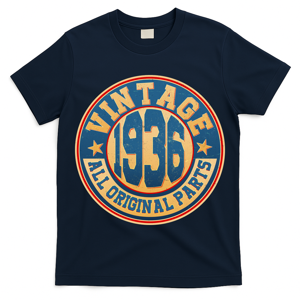 90th Birthday Vintage 1936 All Original Parts Shield Emblem  T-Shirt