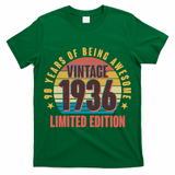 90th Birthday Vintage 1936 90 Years Of Being Awesome Limited Edition  T-Shirt