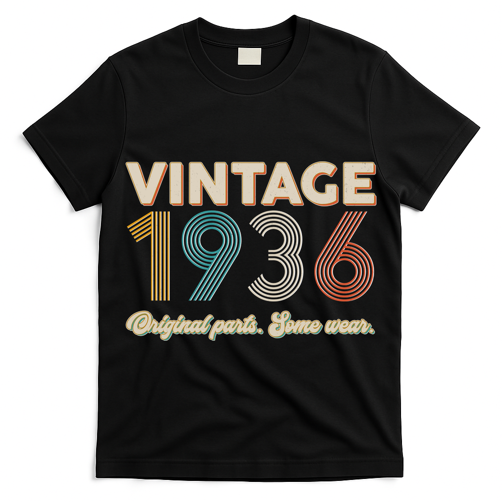 90th Birthday Vintage 1936 Original Parts Some Wear  T-Shirt