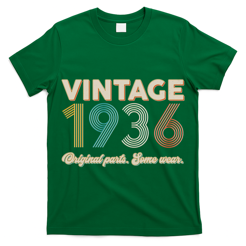90th Birthday Vintage 1936 Original Parts Some Wear  T-Shirt