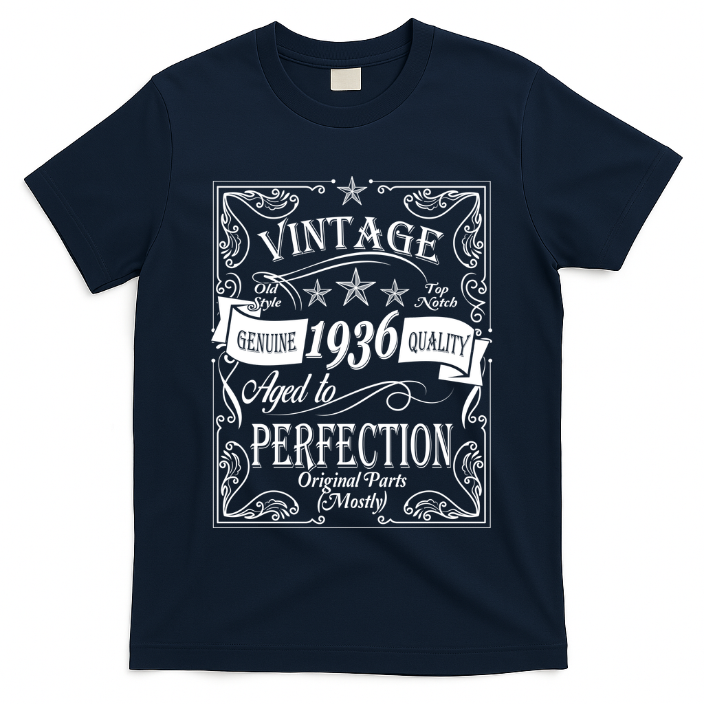 90th Birthday Vintage 1936 Genuine Quality Age To Perfection Original Parts Mostly T-Shirt