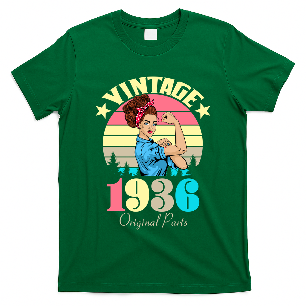 90th Birthday Vintage Rosie The Riveter 1936 Original Part  T-Shirt