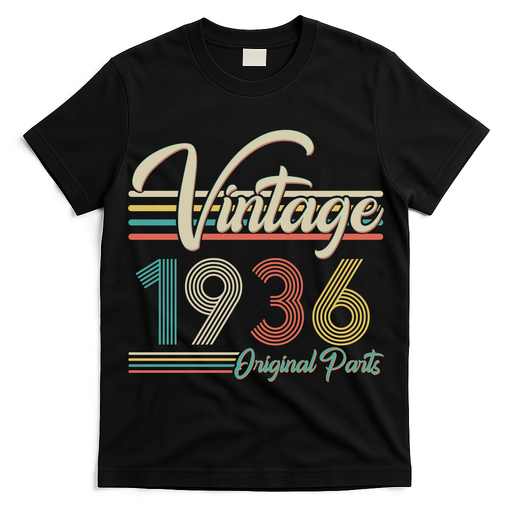 90th Birthday Vintage 1936 Original Parts Birthday T-Shirt