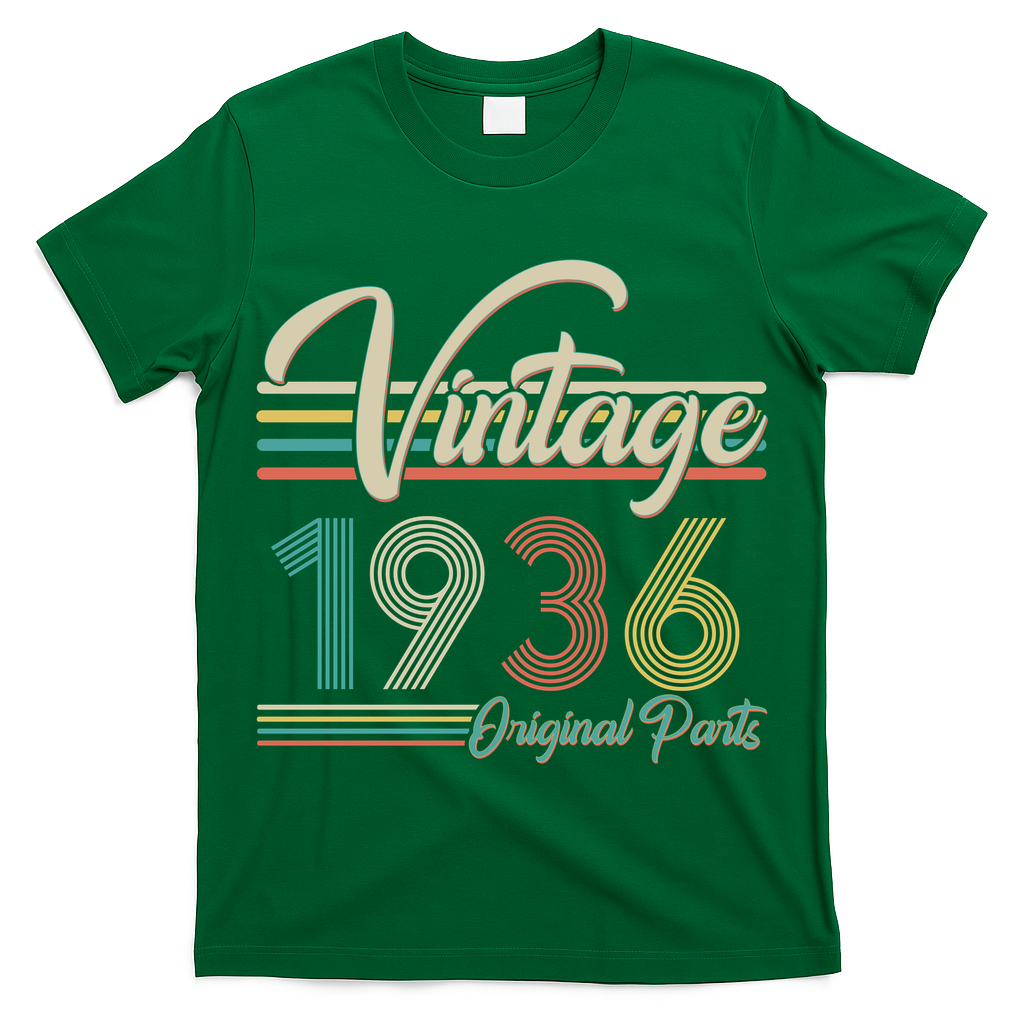90th Birthday Vintage 1936 Original Parts Birthday T-Shirt
