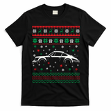 911 Silhouette Ugly Christmas Car Lover Gifts Swea T-Shirt - Black