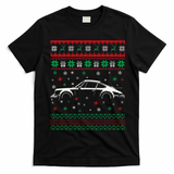 911 Silhouette Ugly Christmas Sweater Car Lover Gifts T-Shirt - Black