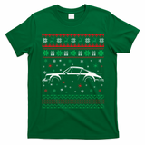 911 Silhouette Ugly Christmas Sweater Car Lover Gifts T-Shirt - Irish Green