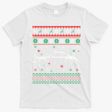 911 Silhouette Ugly Christmas Sweater Car Lover Gifts T-Shirt - White