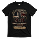 9.11 We Will Never Forget 25th Anniversary T-Shirt - Black