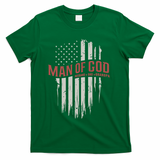 Man Of God Husband Dad Grandpa United States Flag Father's Day T-Shirt