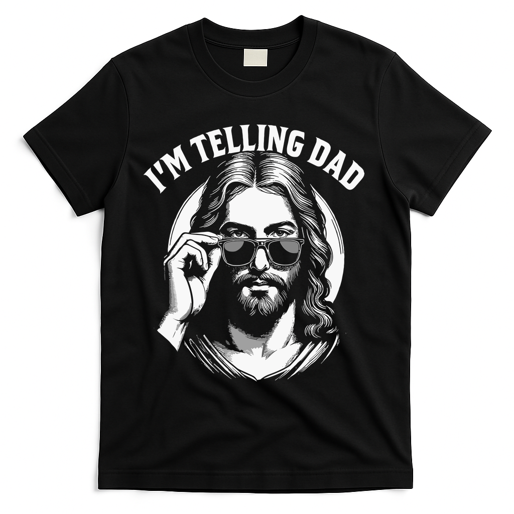 Im Telling Dad Funny Religious Christian Jesus Meme T-Shirt