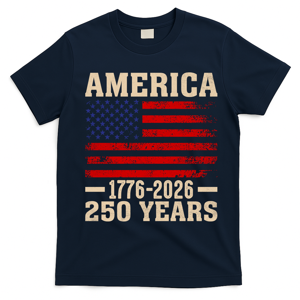 America 1776-2026 250 Years T-Shirt - Navy Blue