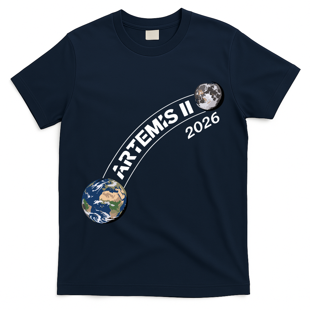 Artemis 11 2026 Back To The Moon Logo T-Shirt - Navy