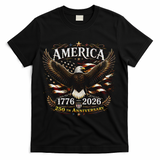 America 250th Anniversary 1776-2026 Patriotic Eagle T-Shirt - Black