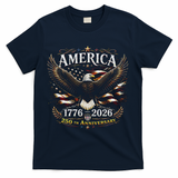 America 250th Anniversary 1776-2026 Patriotic Eagle T-Shirt - Navy