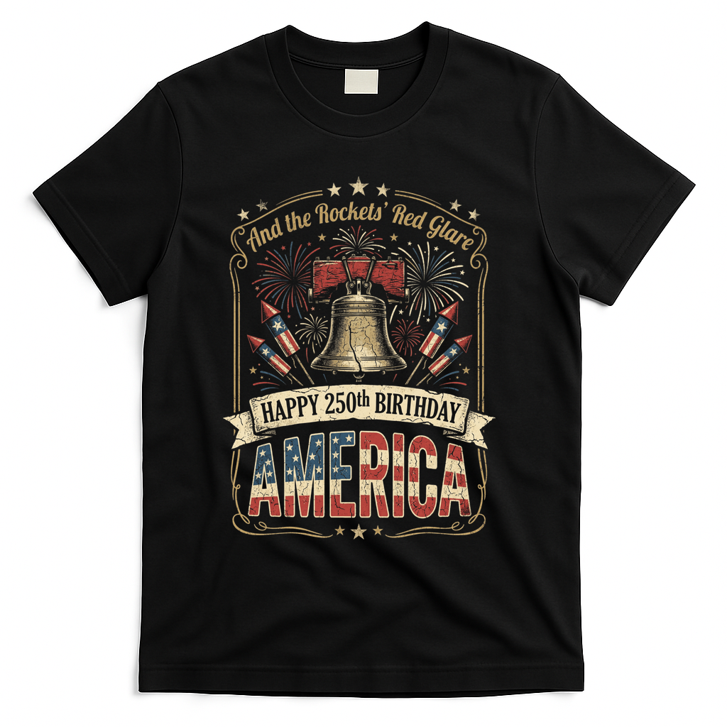 America 250th Anniversary Birthday Vintage T-Shirt - Black