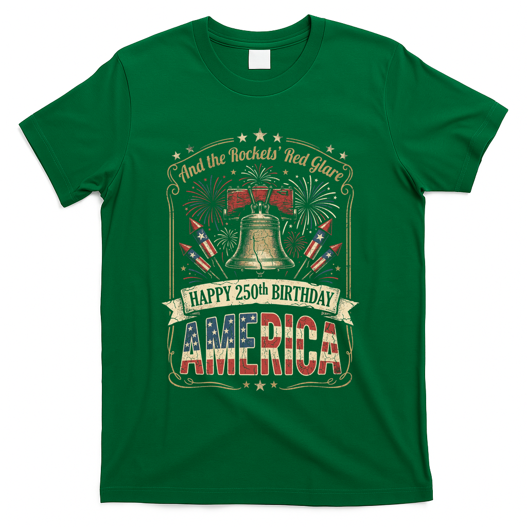 America 250th Anniversary Birthday Vintage T-Shirt - Green