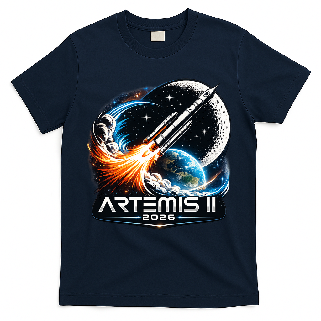 Artemis 2 Back To The Moon 2026 T-Shirt - Navy