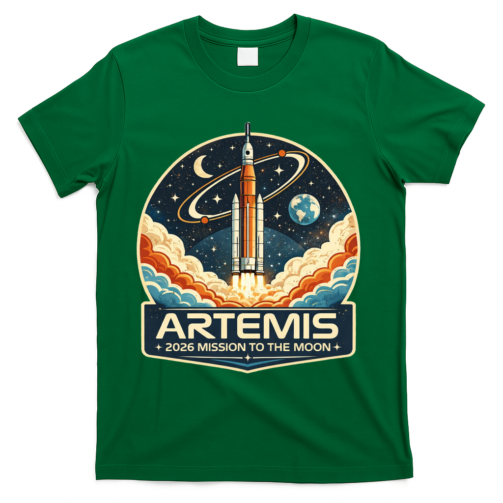 Artemis 2 Moon Mission T-Shirt - Green