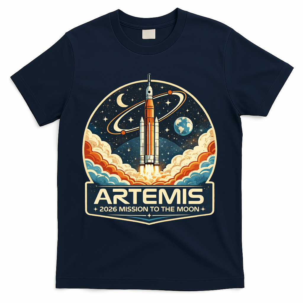 Artemis 2 Moon Mission T-Shirt - Navy