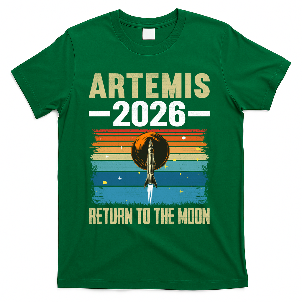 Artemis 2026 Return To The Moon T-Shirt - Green