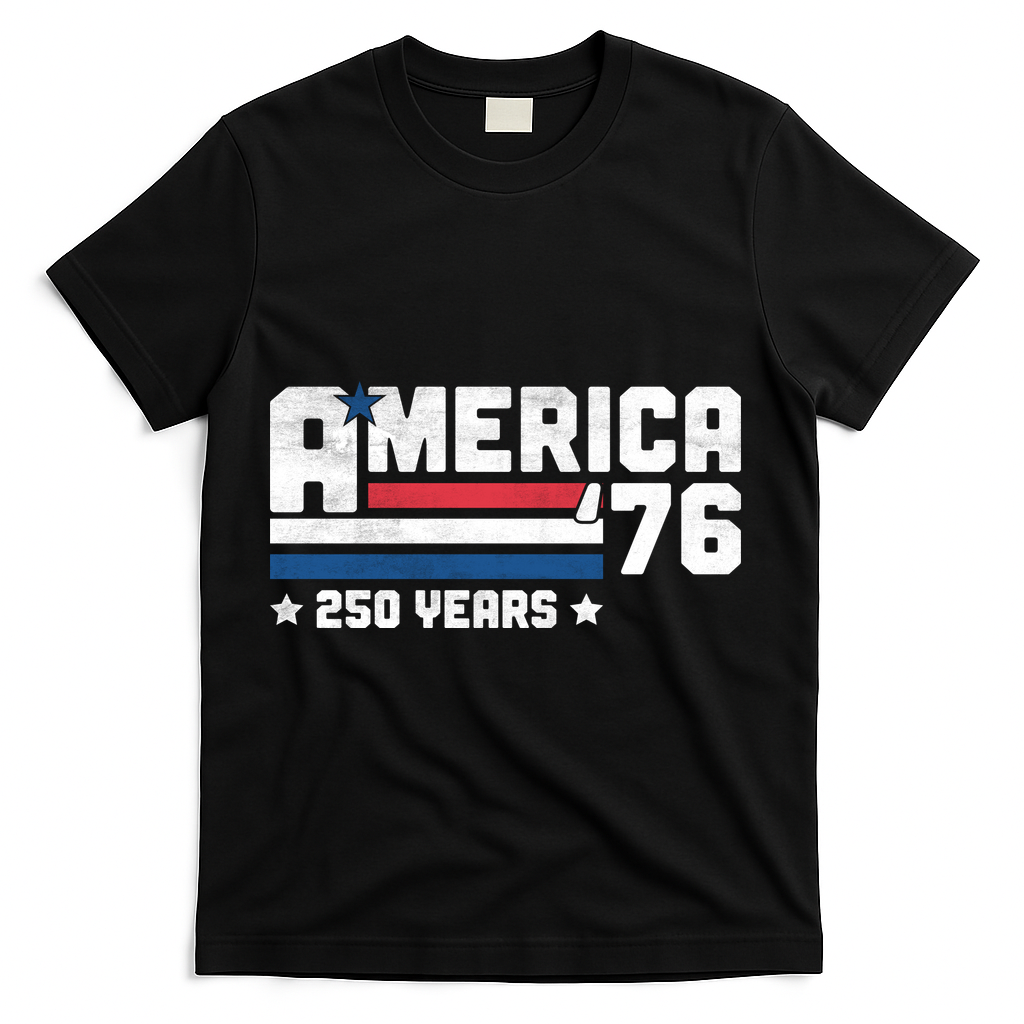 America 250 Years 250th Anniversary USA Birthday 1776 Vintage T-Shirt - Black
