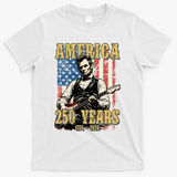 America 250 Years 1776 2026 Abe Lincoln Rocking Out Guitar T-Shirt - White