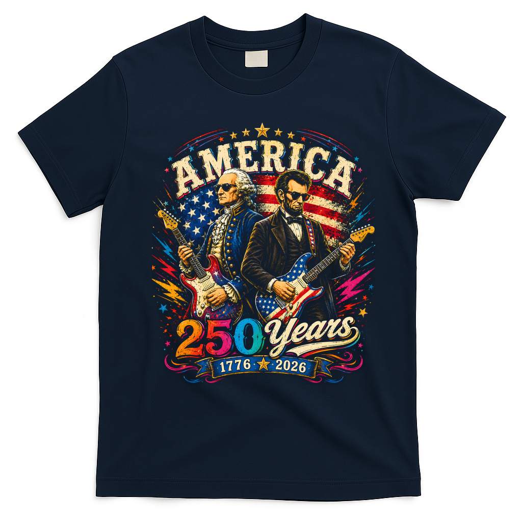 America 250 Years Celebration Presidents T-Shirt - Navy Blue