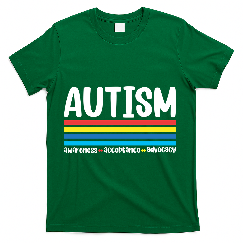 Autism Awareness Acceptance Inspirational T-Shirt - Green