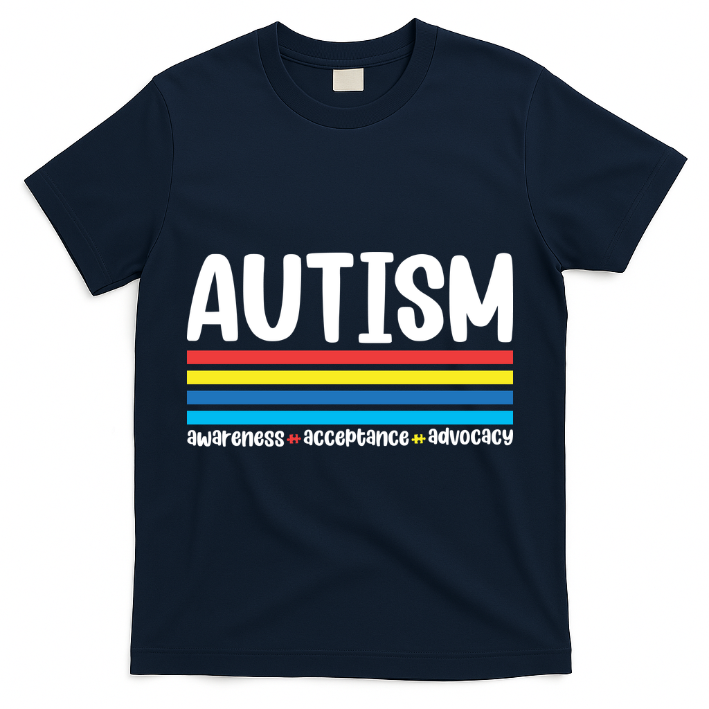 Autism Awareness Acceptance Inspirational T-Shirt - Navy