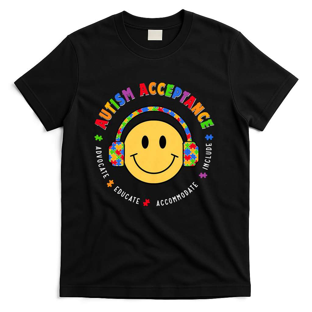 Autism Awareness Acceptance Special Education Teacher T-Shirt - Black