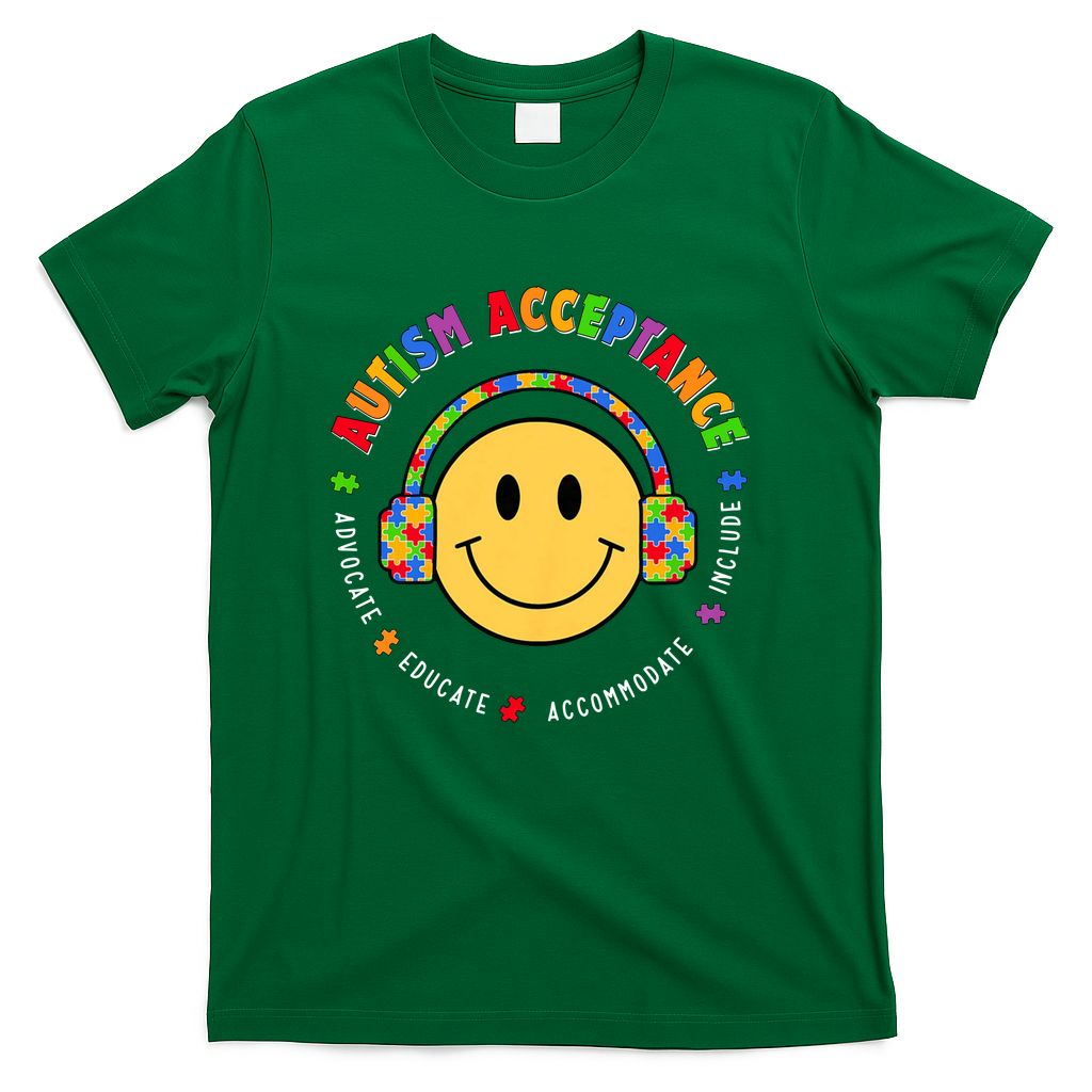 Autism Awareness Acceptance Special Education Teacher T-Shirt - Green